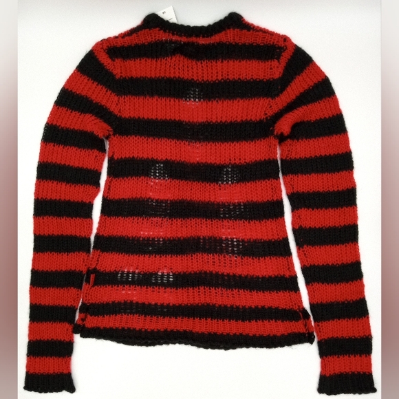 Tripp Nyc Red Black Stripe Top Sweater Hot Topic Size S - Picture 2 of 6